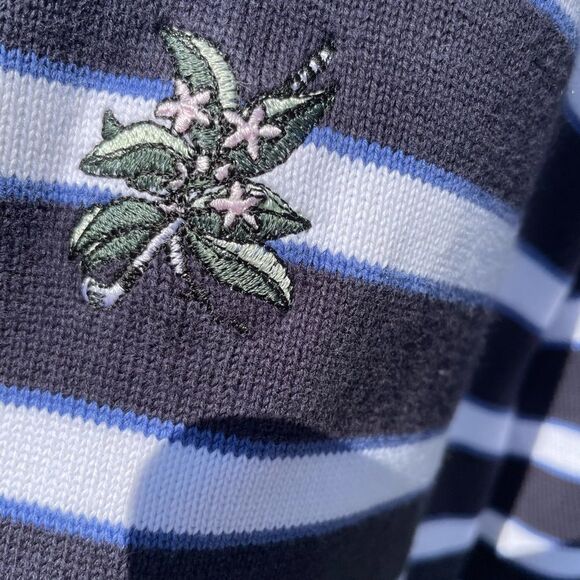 TOMMY HILFIGER GOLF navy/white striped cotton crewneck sweater - Picture 4 of 4